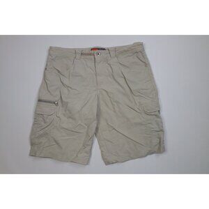 Vtg Y2K Merrell Mens 38 Distressed Outdoor Hiking Trekking Cargo Shorts Stone